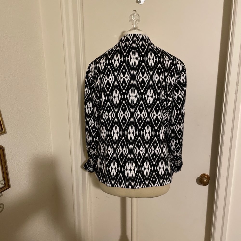 Evan-Picone Women's Black & White Lined Stretch Blazer Jacket   Size 16W - Picture 4 of 8